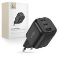 Încărcător de perete Tech-Protect NCA100W-GaN cu 3 porturi, 100W - Negru