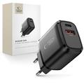 Încărcător de perete Tech-Protect NCA65W-GAN de 65W cu USB-C PD și USB-A QC3.0