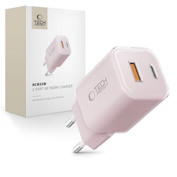 Tech-Protect NCM33W Încărcător de perete Dual-Port 30W - Roz