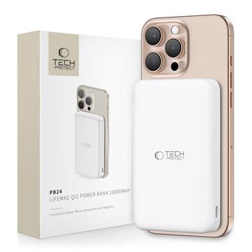 Tech-Protect PB24 LifeMag 10000mAh Magnetic Wireless Power Bank - 15W, QI2, MagSafe - Alb