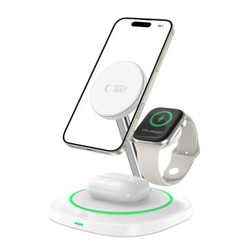 Tech-Protect QI15W-A46 Încărcător wireless MagSafe 3 în 1 cu lumină de fundal atmosferică