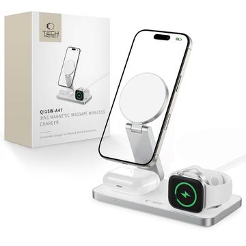 Tech-Protect QI15W-A47 Încărcător wireless MagSafe pliabil 3 în 1