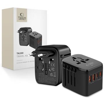 Adaptor universal de călătorie Tech-Protect TA200 - EU, UK, US, AU - Negru