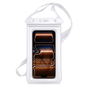 Husă universală impermeabilă și plutitoare Tech-Protect UWC7 pentru telefoane de 6.9" - Alb