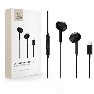 Tech-Protect Ultraboost Core G2 Căști USB-C cu fir - Negru