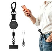 Suport antifurt pentru telefon Tech-Protect UrbanLoop cu cablu retractabil din oțel - Negru