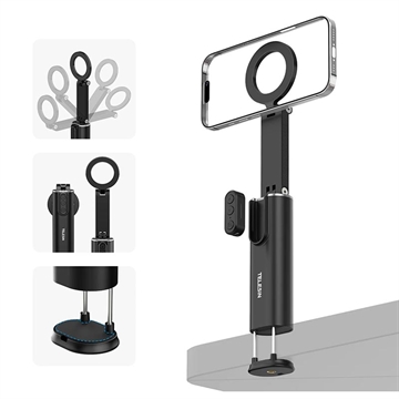 Telesin P1-HSS-02 MagSafe Holder pentru Vlogging cu telecomandă Bluetooth - Negru