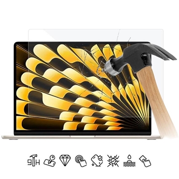 Geam Protecție Ecran Sticlă Temperată MacBook Air 15" (2023) - 9H, 0.3mm - Clar