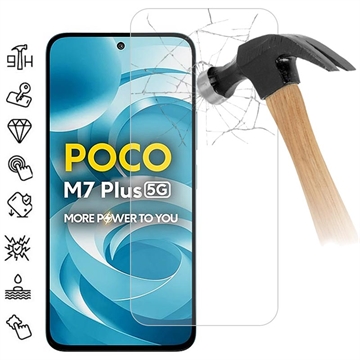 Protector de ecran din sticlă călită Xiaomi Poco M7 Plus - 9H - Case Friendly - Transparent