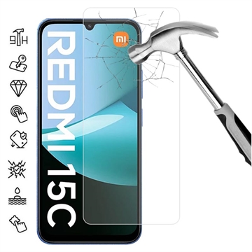 Protector de ecran din sticlă călită Xiaomi Redmi 15C 4G - 9H - Case Friendly - Transparent