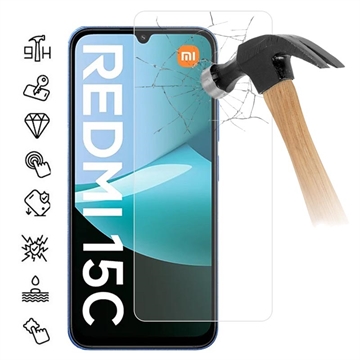 Protector de ecran din sticlă călită Xiaomi Redmi 15C - 9H - Case Friendly - Transparent