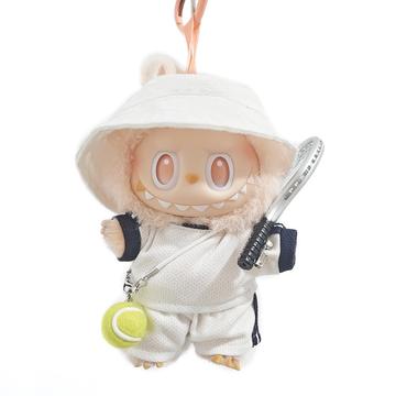 Echipament de tenis pentru păpușa Labubu 17cm - 5 buc. - Alb