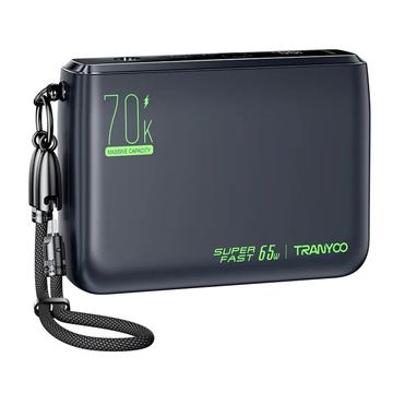 Tranyoo T-L7 70000mAh Power Bank - 65W PD, 2x USB-A, 2x USB-C - Negru