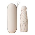 Umbrelă mini pliabilă în 5 părți, cu protecție UV - bej