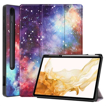 Husă Folio Samsung Galaxy Tab S7+/S8+ - Tri-Fold - Galaxie