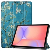 Husă Smart Folio Samsung Galaxy Tab S10 Lite Tri-Fold - Flori albe