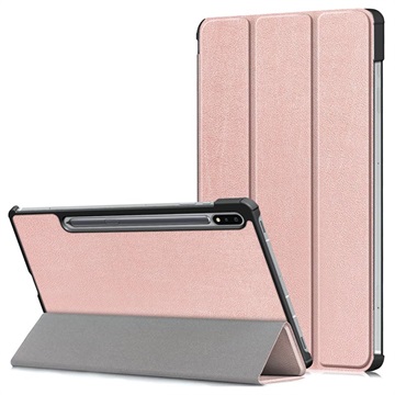 Husă Folio Smart Samsung Galaxy Tab S7 FE - Tri-Fold - Auriu Roze