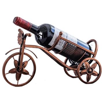 Suport de vinuri decorativ din metal în formă de triciclu