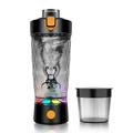 Tritan Electric Protein Shaker Bottle - USB reîncărcabilă, 650ml - Negru