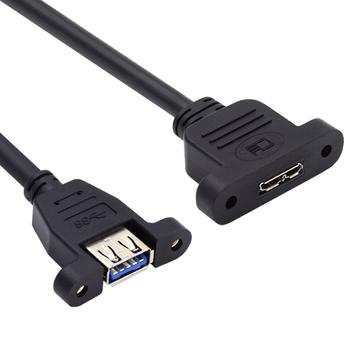 U3-083-AF Cablu de extensie de 50 cm de la USB 3.0 de tip A la Micro 3.0 de tip B cu montare cu șuruburi de tip 5Gbps