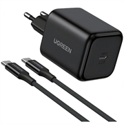 Încărcător de perete Ugreen X524 de 45W cu tehnologie GaN și port USB-C, cu cablu USB-C