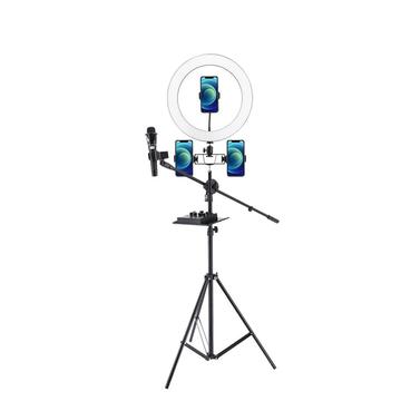 UN-700 10\'\' LED LED Ring Light cu suport pentru trepied, suport pentru carduri de sunet și 3 suporturi de telefon pentru Selfie YouTube Video Photography Makeup