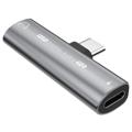 Adaptor audio Hat Prince HC-13 USB-C / 3,5 mm și tip C - Gri Închis