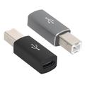 Adaptor USB-C mamă la USB tip B tată pentru imprimantă, scaner - pachet de 2 bucăți - negru și gri