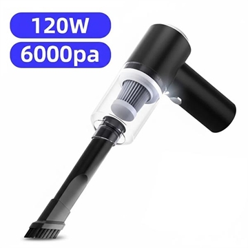 Aspirator auto fără fir reîncărcabil USB 6000Pa - negru