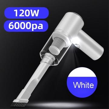 Aspirator auto fără fir reîncărcabil USB 6000Pa - alb
