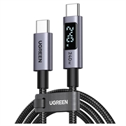 Cablu USB-C Ugreen de 240W cu afișaj - 480Mbps - 2m - gri