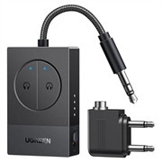 Adaptor audio Ugreen BT305 Bluetooth 5.4 cu mufă dublă de 3.5mm - negru