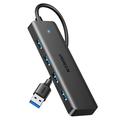 Hub USB 3.0 Ugreen cu 4 porturi de mare viteză - 15cm, 5Gbps - Negru