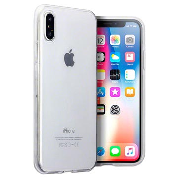 Husa din silicon ultra-subtire pentru iPhone X / iPhone XS - Transparenta