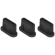 Mufă anti-praf UltraFlex USB-C pentru drone, smartphone-uri, tablete - 3 buc. - Negru