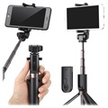 Stick pentru selfie Bluetooth 3 în 1 universal cu trepied - negru