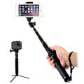 Selfie Stick extensibil universal și obturator pentru cameră Bluetooth H611 - negru