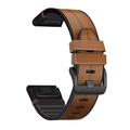 Curea universală Garmin 22mm din piele și silicon - maro deschis