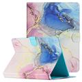 Universal Marble Model Marble Tablet Folio Case - 10" - Roz / Albastru