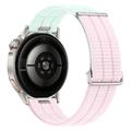 Curea de ceas universală din nailon cu sistem de eliberare rapidă și bandă adezivă Magic Tape, 18mm - Cyan / Roz