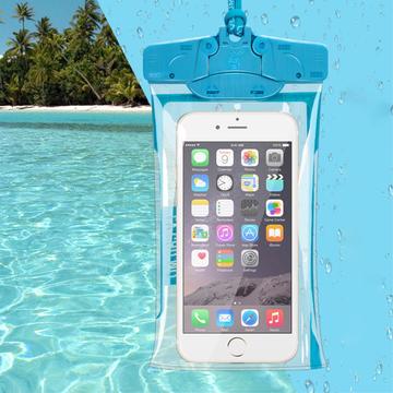Husă universală impermeabilă cu suport tactil - 6.3" - Baby Blue