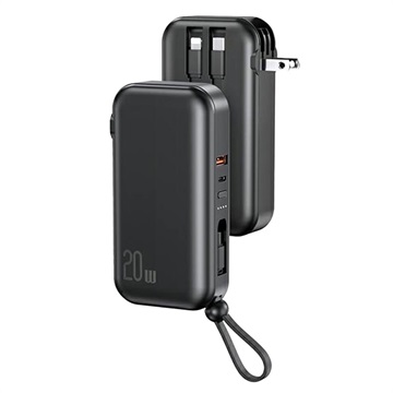 Baterie Externă Usams US-CD172 PB63 cu Cablu 3-în-1 - 1000mAh - Negru