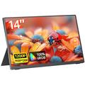 Monitor portabil V140F1 de 14", cu husă magnetică din piele – negru