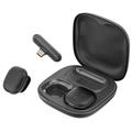 V36 Mini AI Noise Cancelling Wireless Lavalier Microfon cu receptor USB-C și carcasă de încărcare - Negru