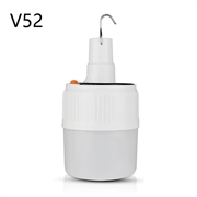 V52 Portabil reîncărcabil Solar Camping LED bec / lampă cu 5-Gear de iluminat și cârlig