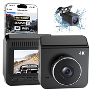 Cameră video duală pentru bord V63 - 4K/1080p, viziune nocturnă HDR, WiFi 5.8GHz, monitorizare în timpul parcării - Negru