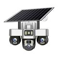 VTS30 V380pro Cameră de securitate solară cu trei lentile - EU Plug