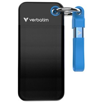 Verbatim 32191 SSD de buzunar cu breloc - 1TB, cablu USB 3.2 Gen.2 - negru / albastru