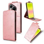 Husă verticală cu rabat și suport Huawei Pura 90 Pro Max - Auriu Roze