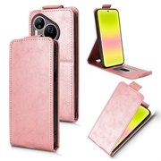 Husă verticală cu rabat și suport Huawei Pura 90 Pro - Auriu Roze
